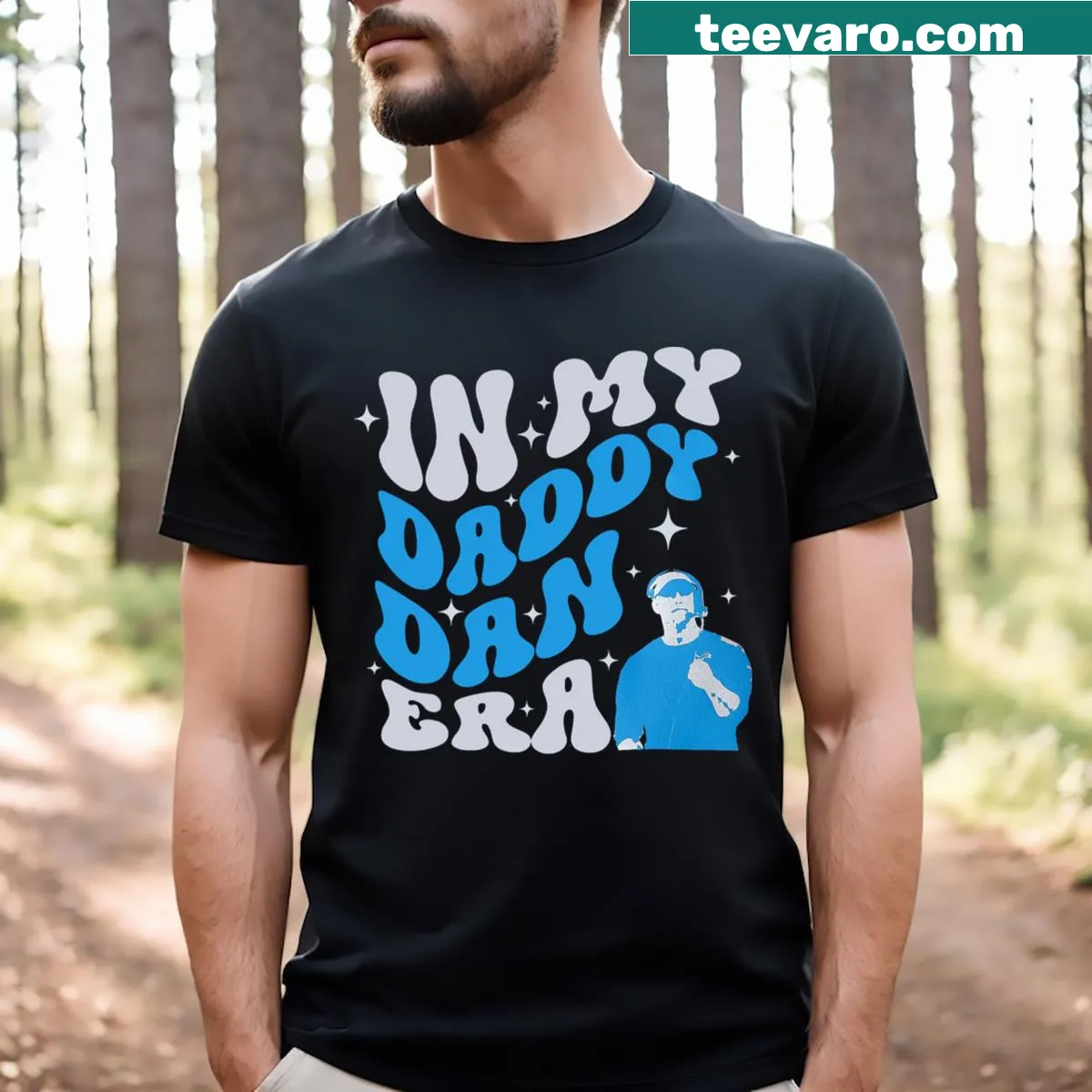 T-shirt celebrating Detroit game day with the phrase 'In My Daddy Dan Era' — on a men's t-shirt