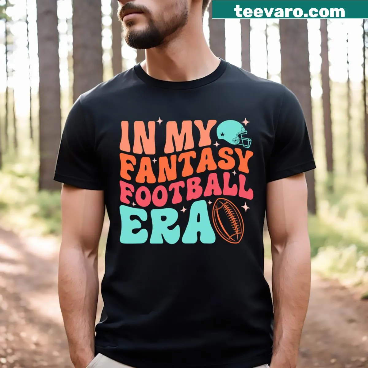 Fantasy Football t-shirt with bold text for football fans — on a men's t-shirt