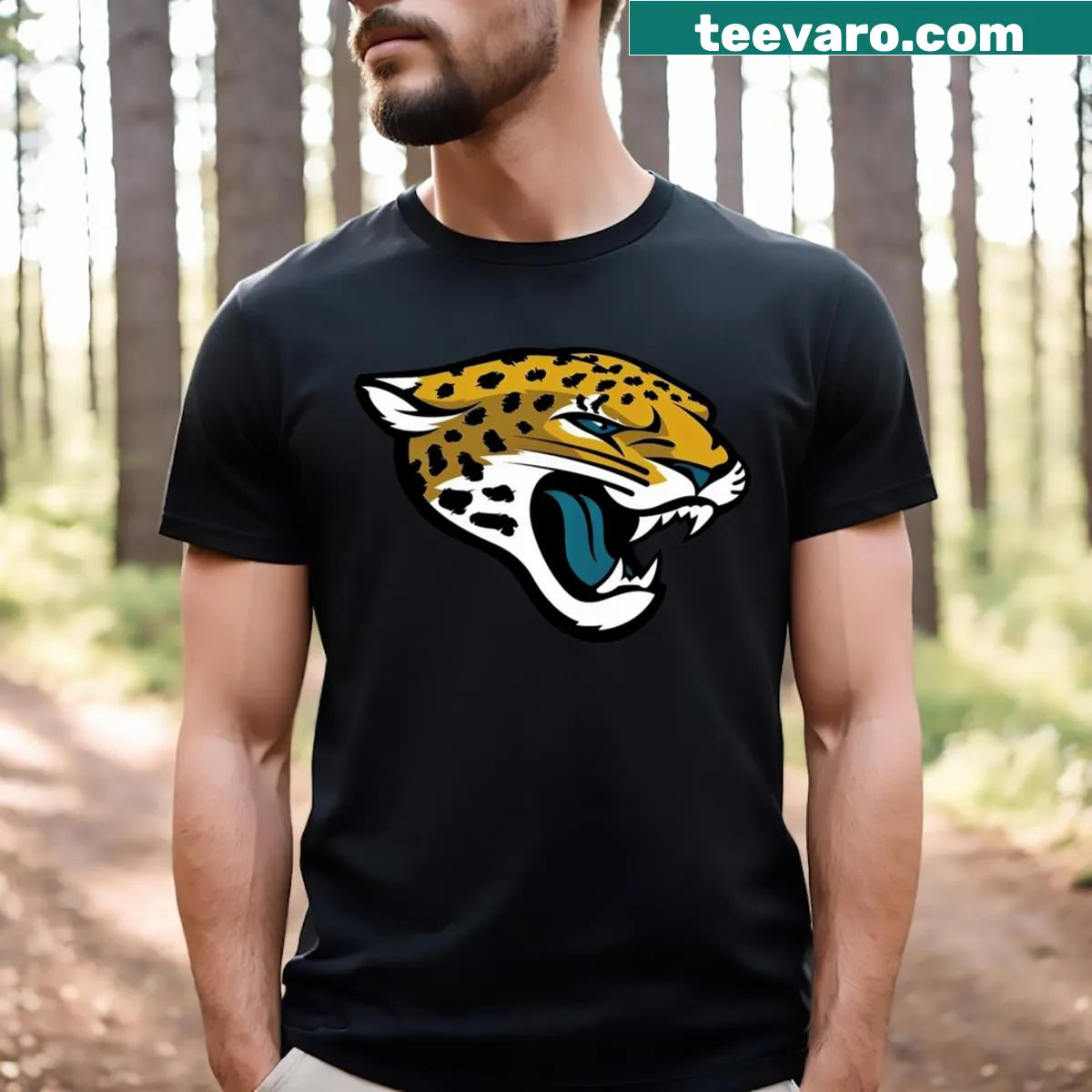 Jacksonville typography T-shirt — on a men's t-shirt