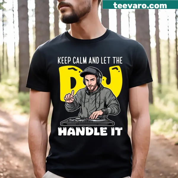 Typography t-shirt with 'Keep Calm And Let The DJ Handle It'