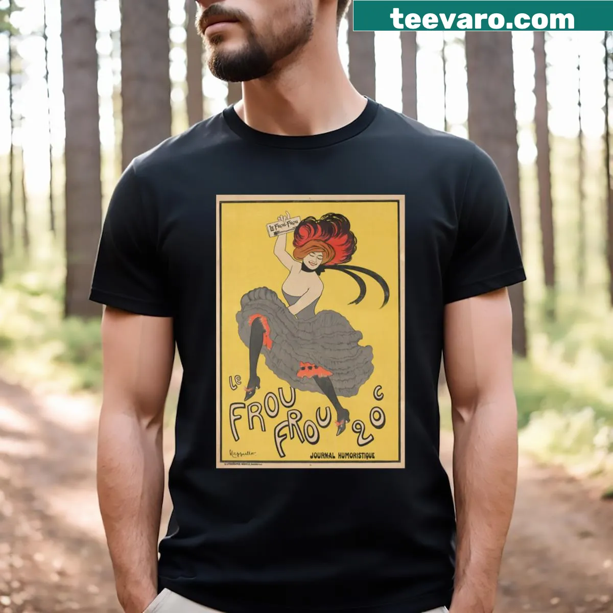 Playful whimsical design on a Le Frou Frou t-shirt — on a men's t-shirt