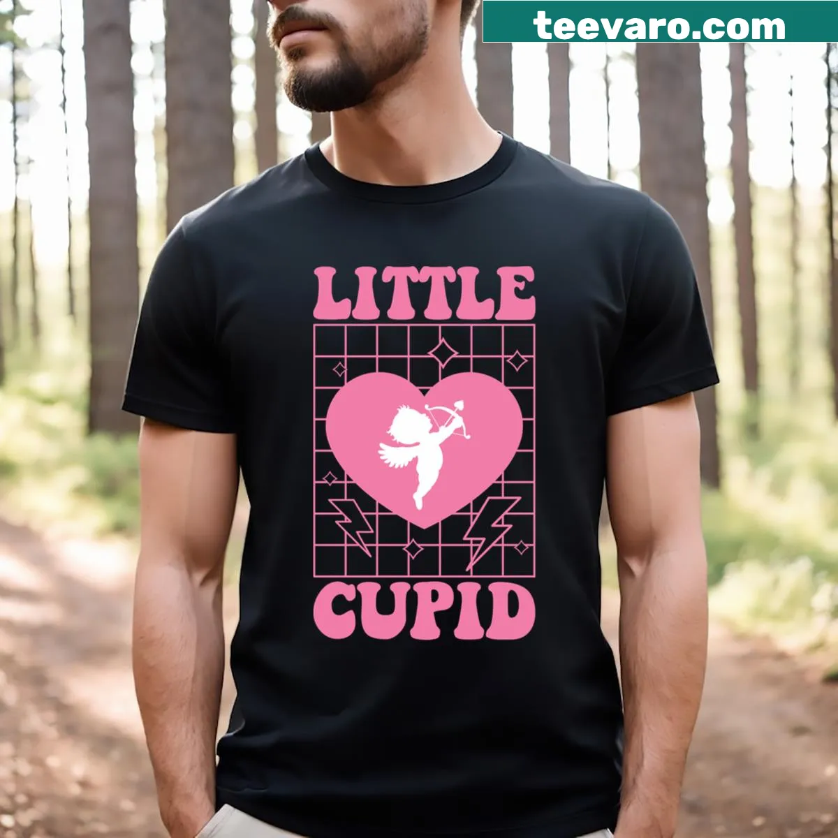 Cute T-shirt featuring Little Cupid illustration for kids — on a men's t-shirt