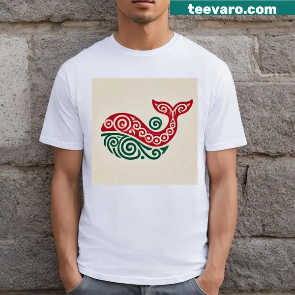 Maori inspired whale design on a T-shirt