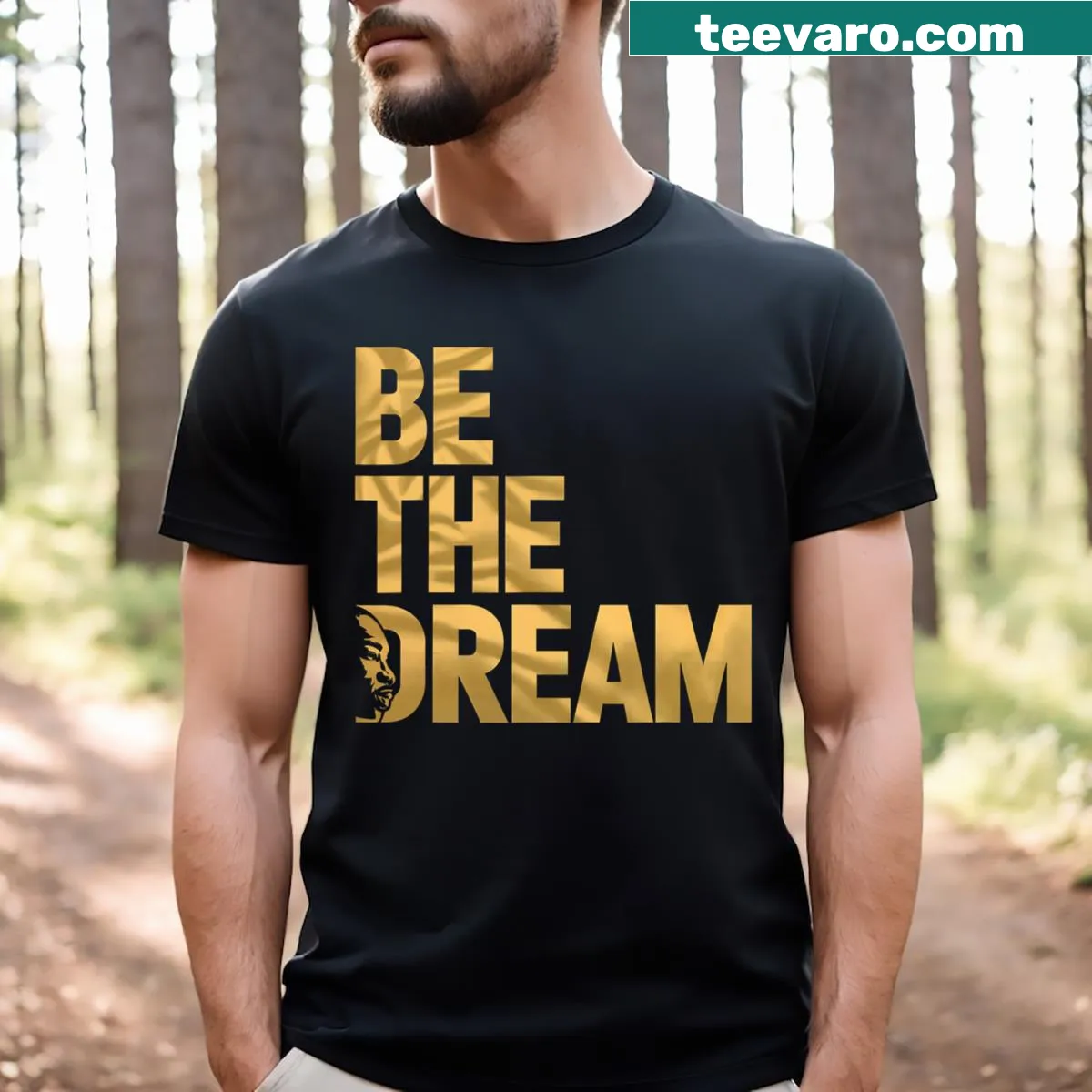 MLK Day T-shirt with 'I Have a Dream' text — on a men's t-shirt