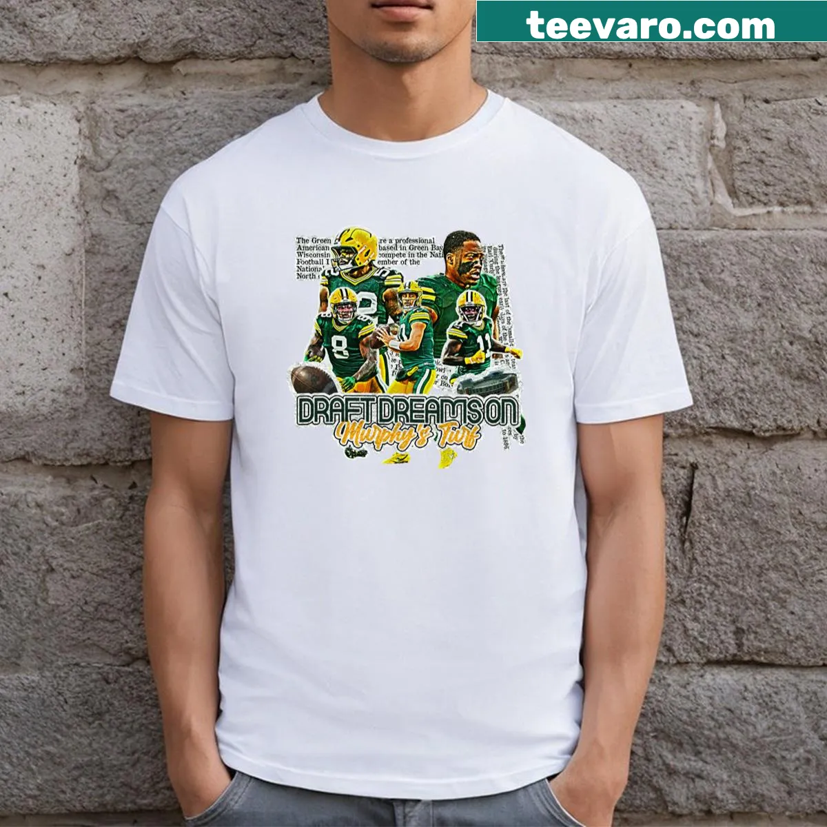 Illustration of crafting tools related to Murphys Turf paper on a T-shirt — on a men's t-shirt