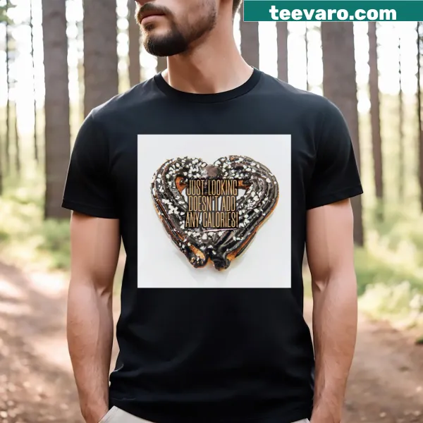 Funny t-shirt with a food-related saying about calories