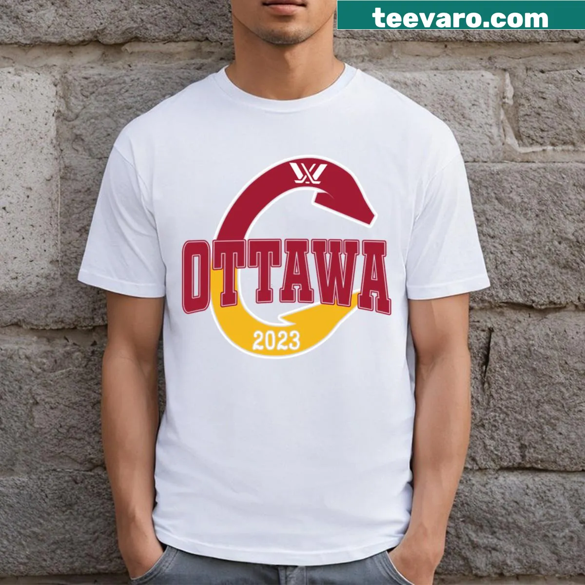 Ottawa Charge hockey T-shirt featuring team graphics — on a men's t-shirt