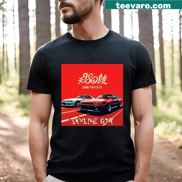 Retro JDM tuner cars graphic on 90s inspired T-shirt