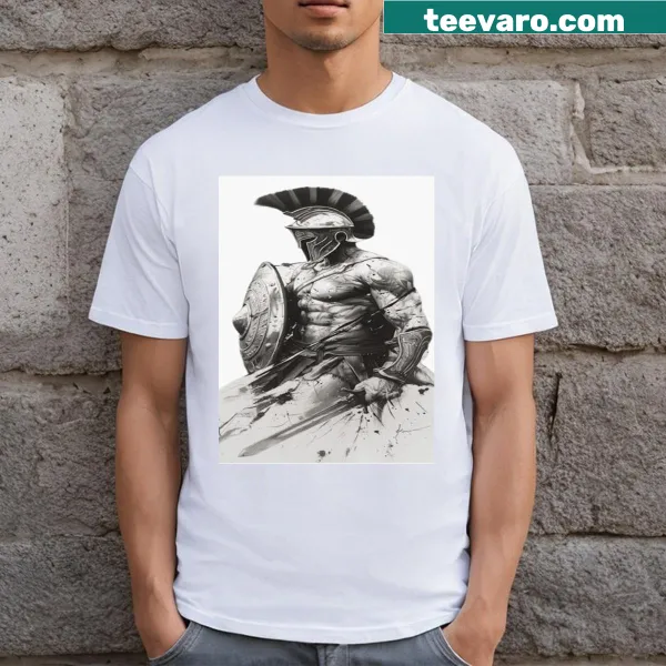 Illustration of Roman gladiators in action on a t-shirt