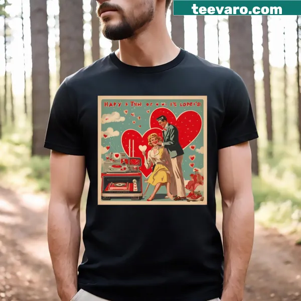 Vintage-inspired romantic graphic for Valentine's Day t-shirt