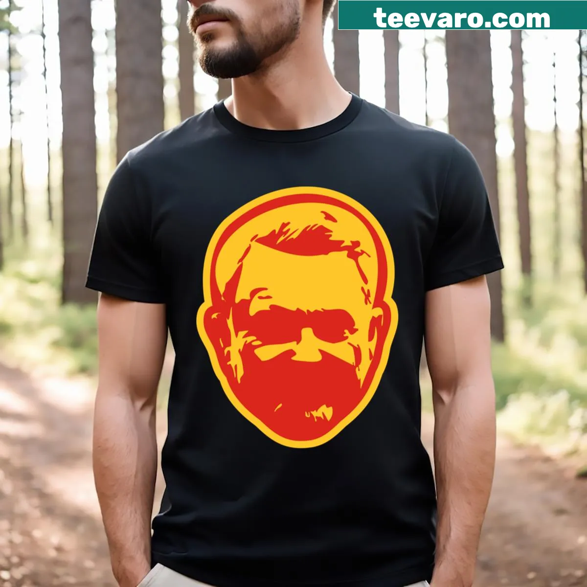 Vintage-style T-shirt featuring Sam Neill's iconic roles — on a men's t-shirt