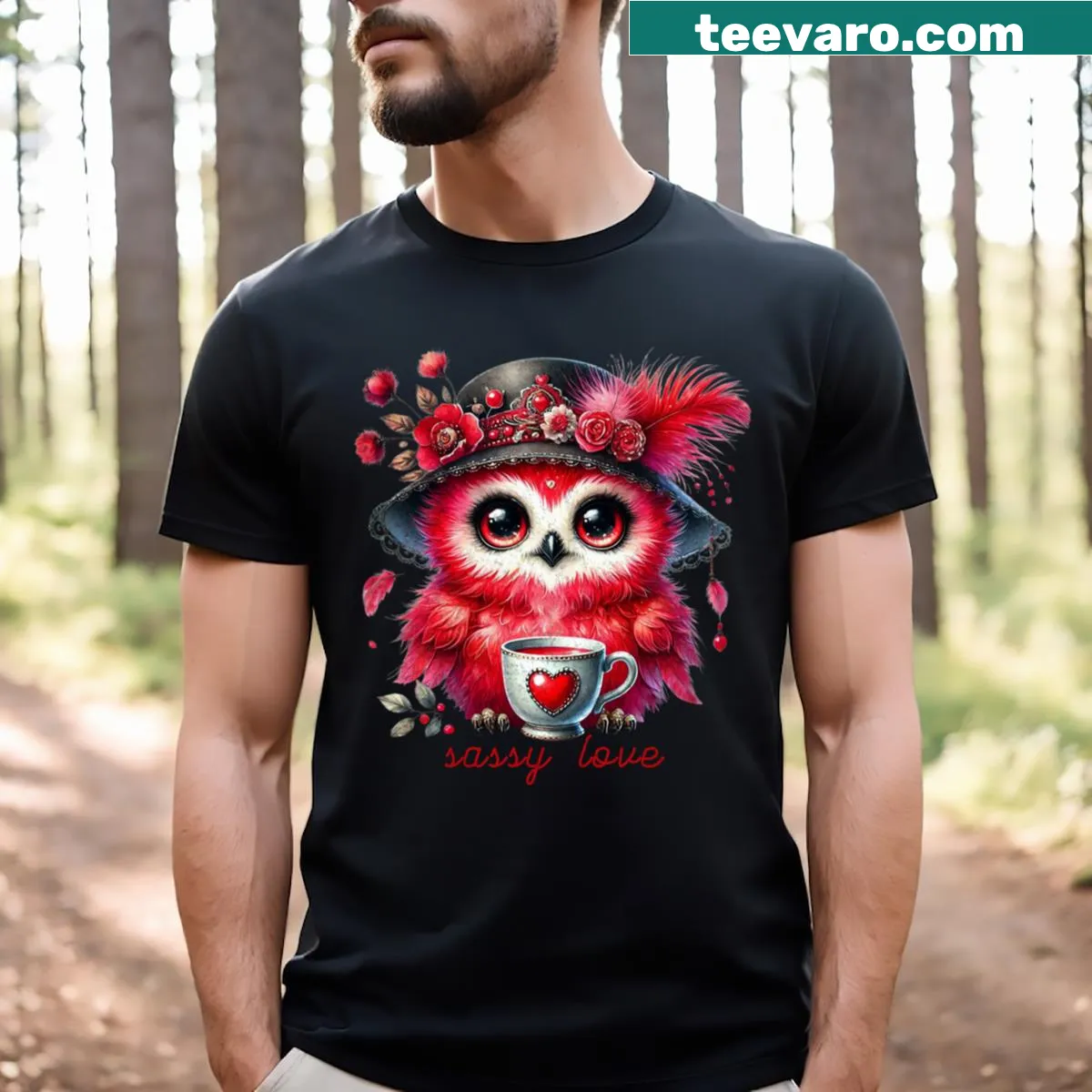 Sassy love typographic T-shirt design — on a men's t-shirt