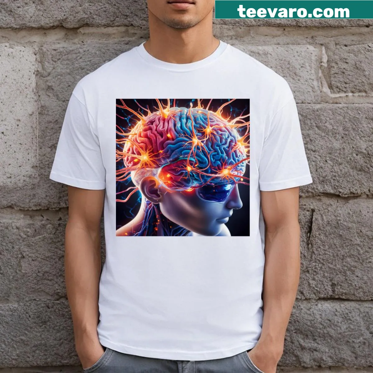 Illustration of satellites on a T-shirt design — on a men's t-shirt