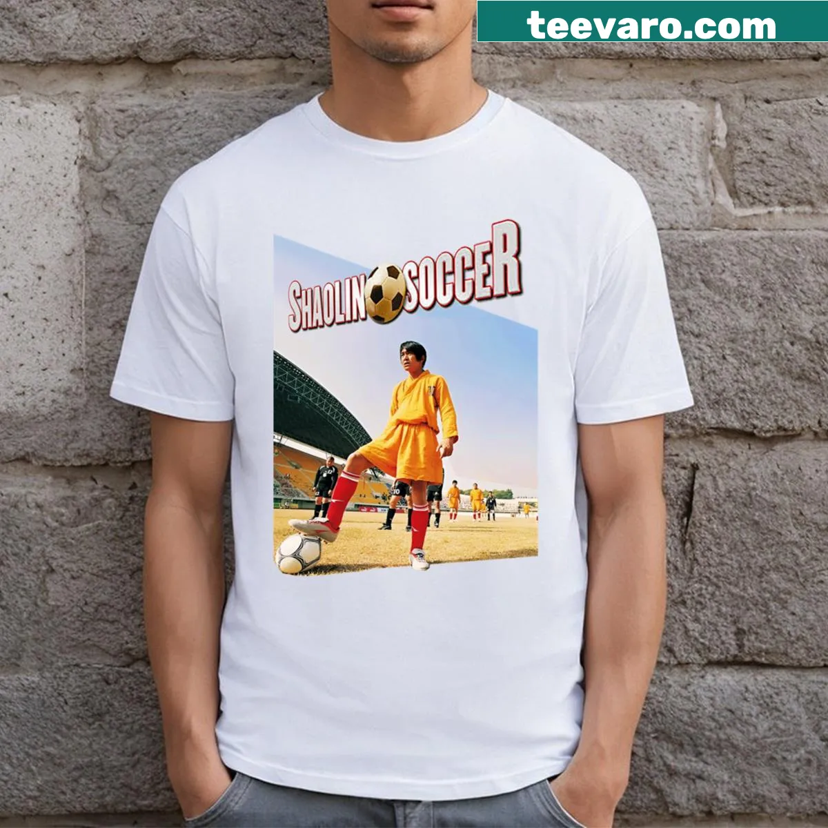 Dynamic illustration inspired by Shaolin Soccer movie — on a men's t-shirt