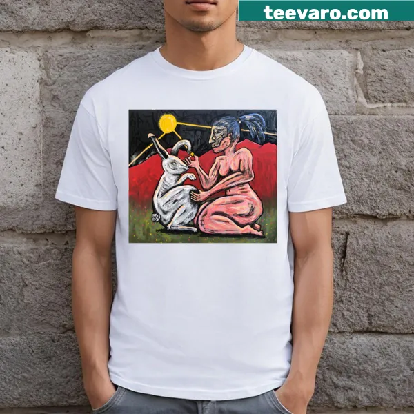Artistic shirt depicting a soul in transition with expressive typography
