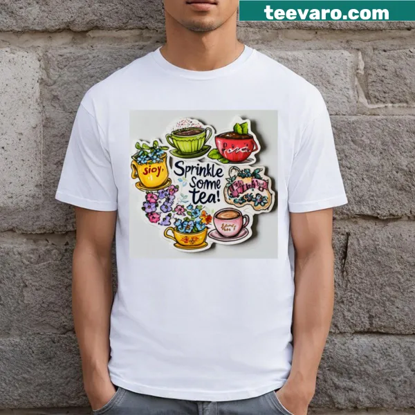 Cheerful t-shirt with 'Sip Some Tea!' design