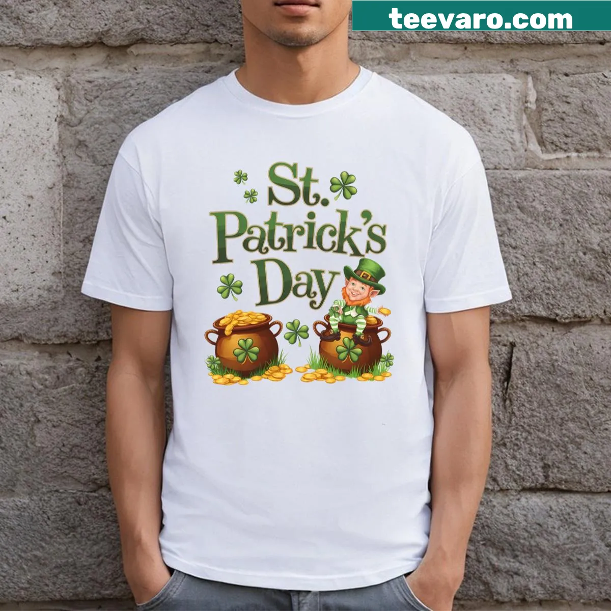 Playful St. Patrick's Day T-shirt with Irish heritage design — on a men's t-shirt