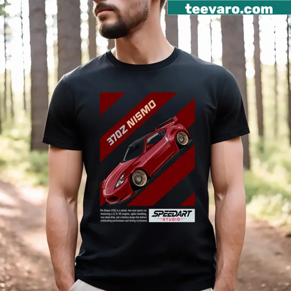 Illustration of a stylish 370z Nismo sports car on T-shirt