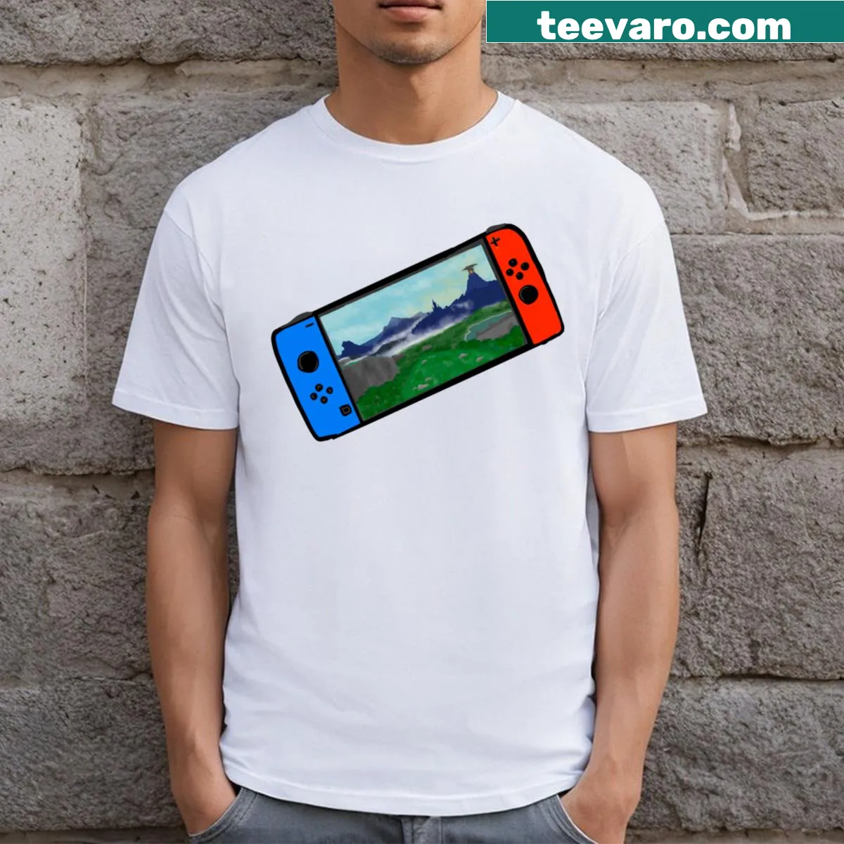 Switch Legend Gaming t-shirt with bold lettering design — on a men's t-shirt