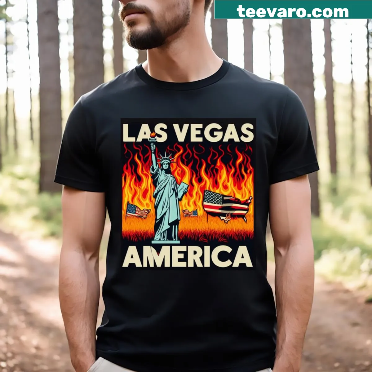 T-shirt featuring the USA flag design for 2025 — on a men's t-shirt