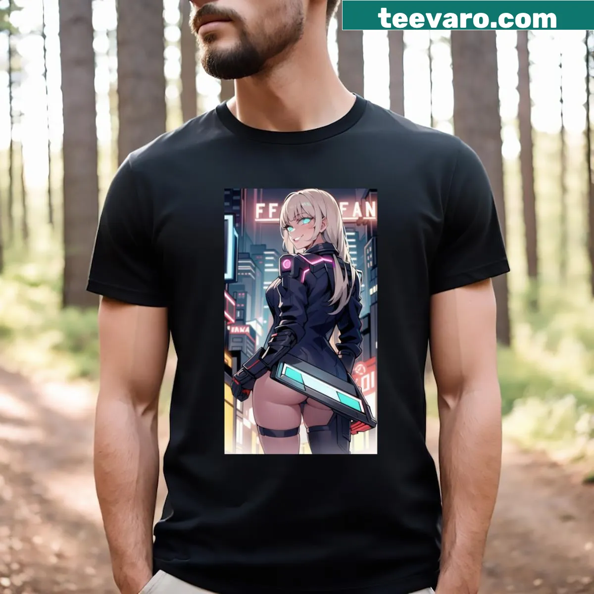 Fantasy-themed T-shirt with whimsical text design — on a men's t-shirt