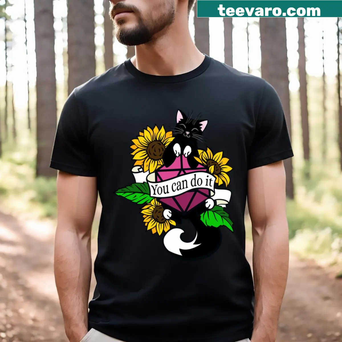 Dungeons And Dragons emotional support graphic T-shirt — on a men's t-shirt