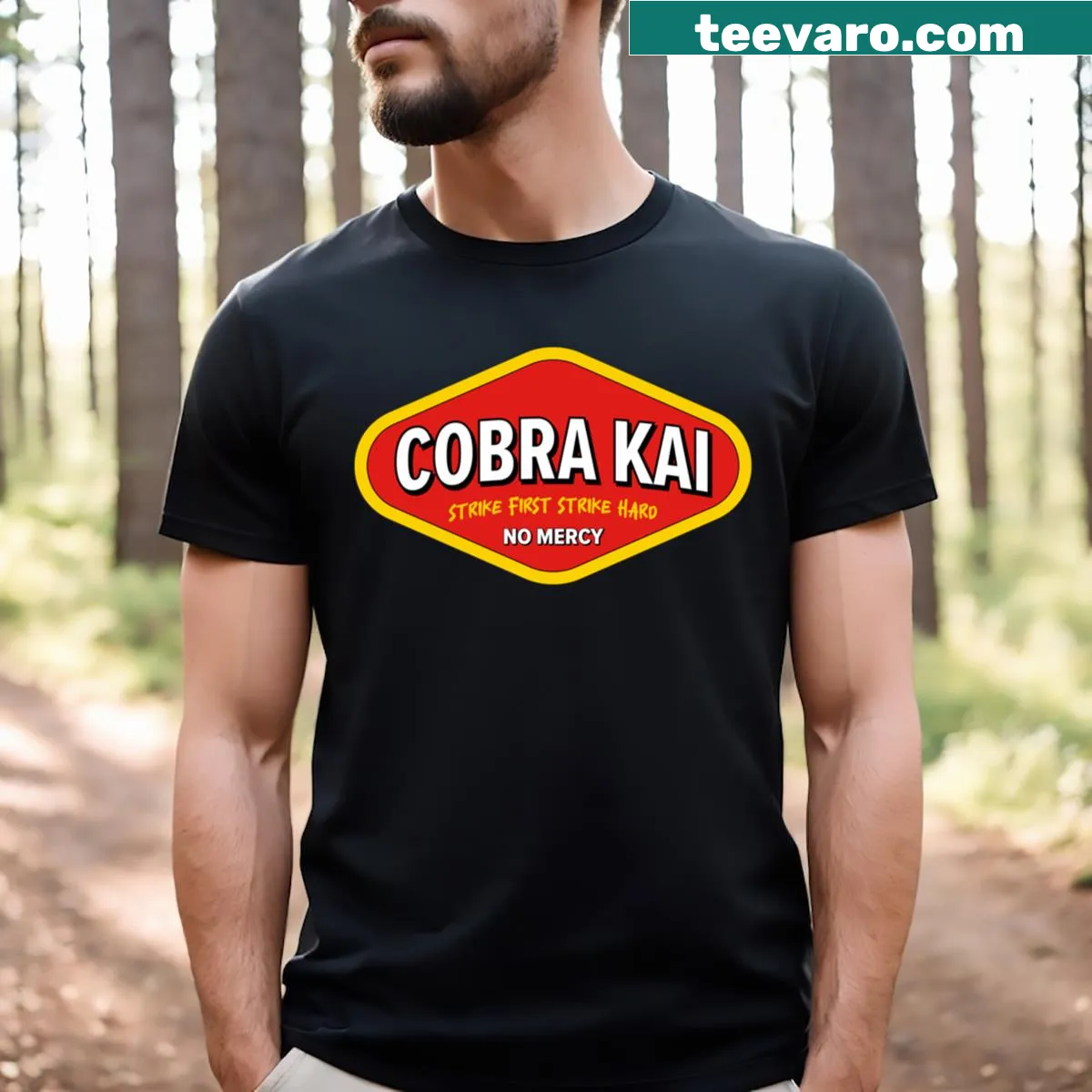 Cobra Kai themed T-shirt for fans of the series — on a men's t-shirt