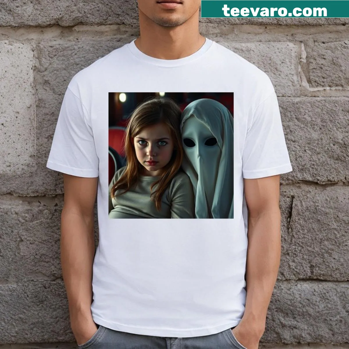 Long T-shirt featuring an illustration of dancing skeletons in Danse Macabre 5 — on a men's t-shirt