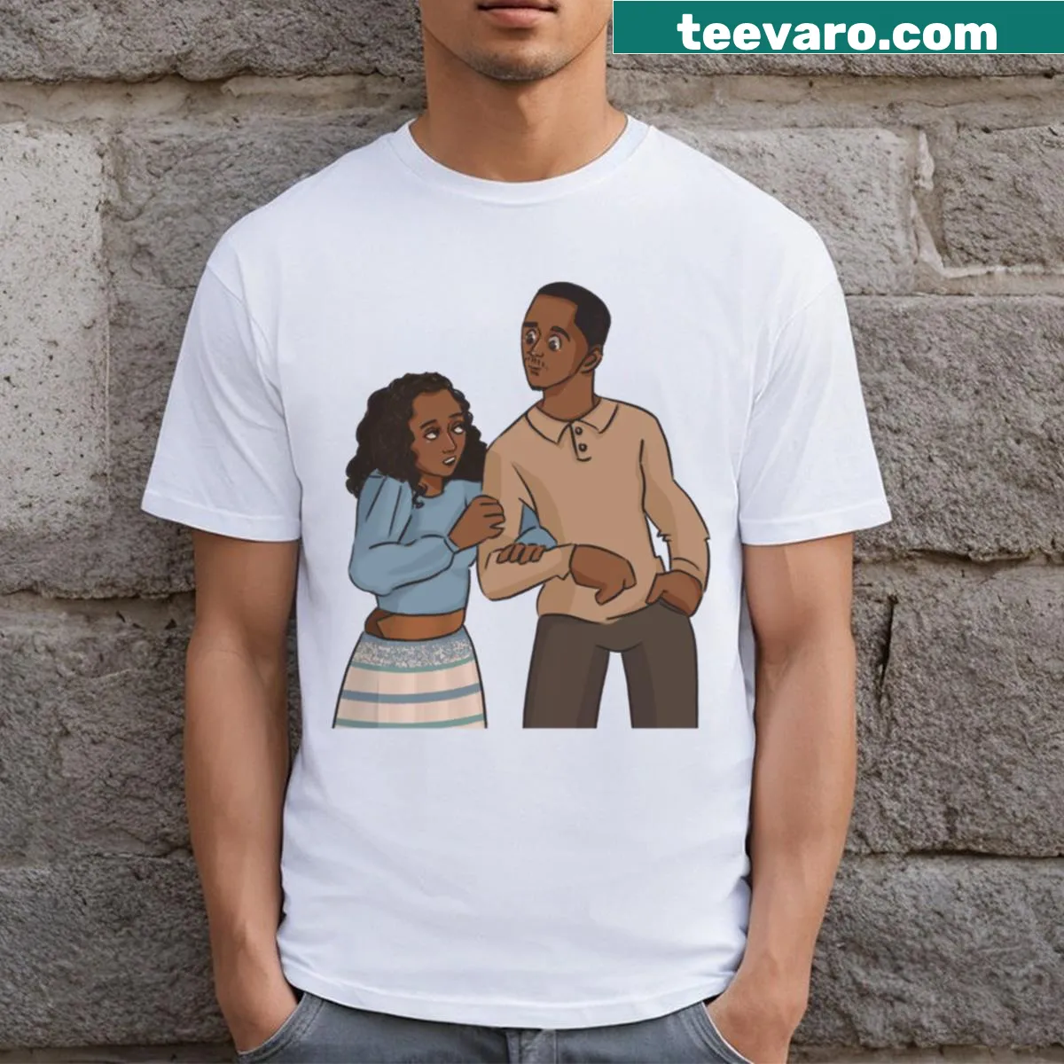 Heartfelt tribute T-shirt featuring Gregory Eddie Janine Teagues design — on a men's t-shirt