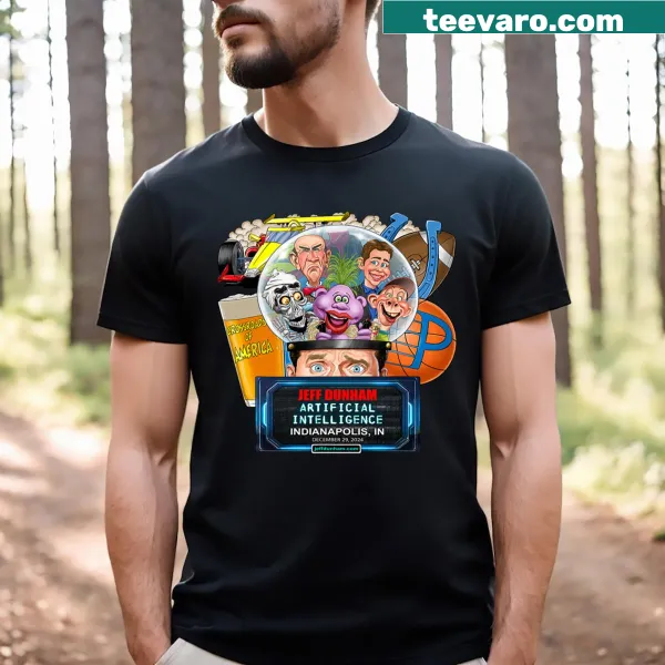 Fun design celebrating Jeff Dunham's comedy show in Indianapolis