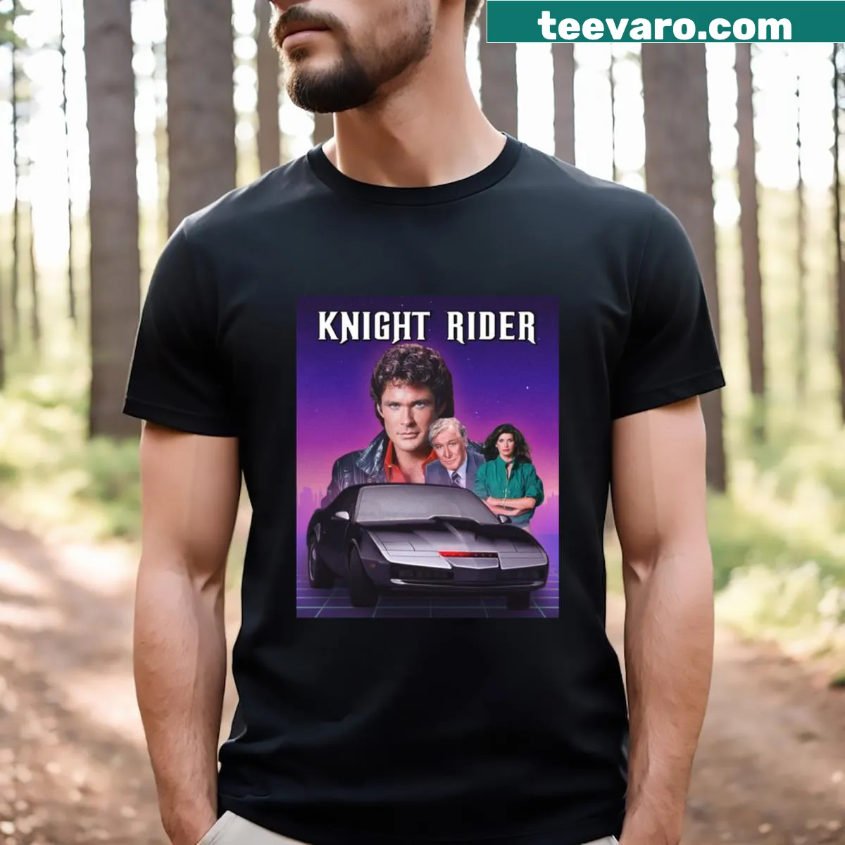 Retro design inspired by the Knight Rider TV series — on a men's t-shirt