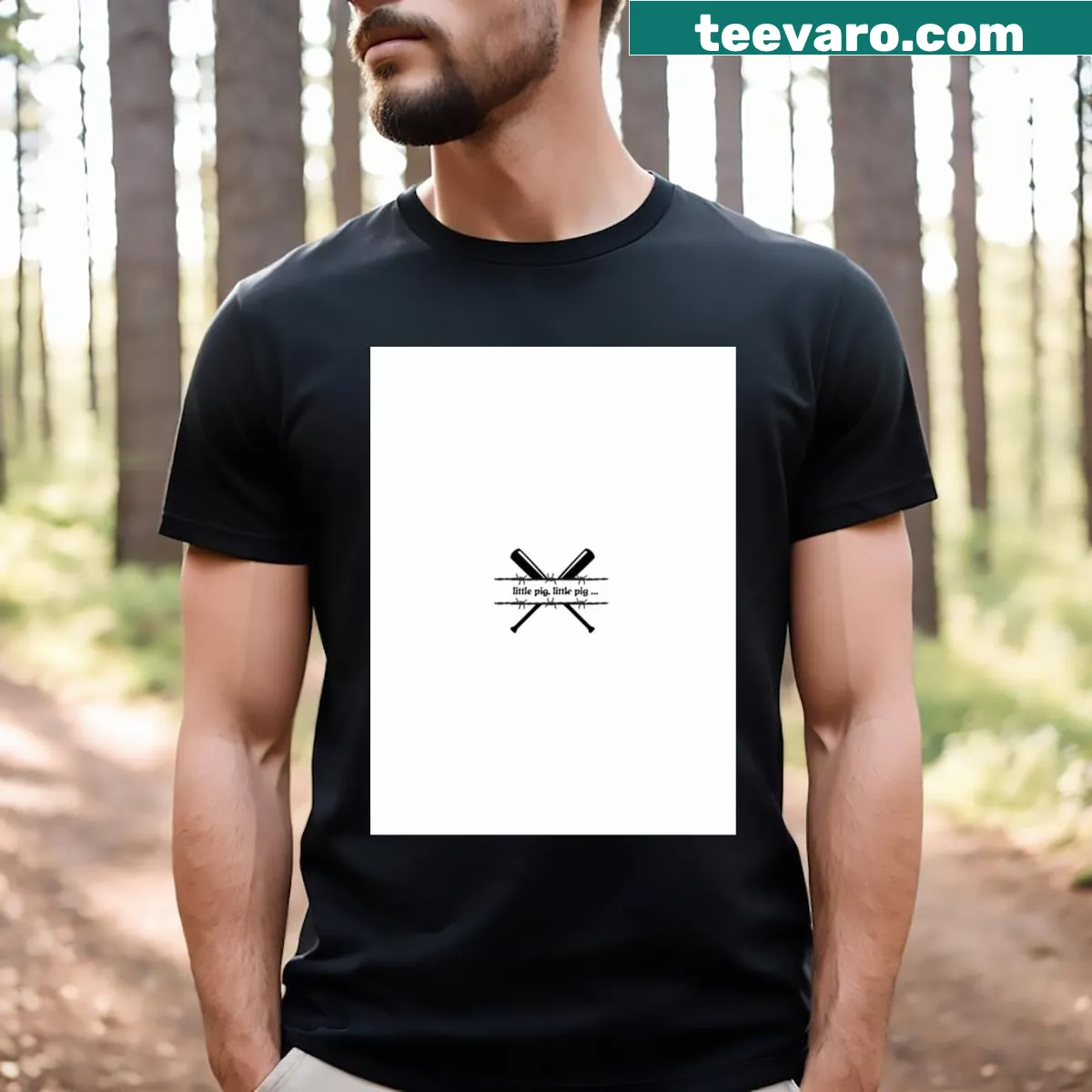 Graphic t-shirt featuring a bold 'Let Me In' text design — on a men's t-shirt