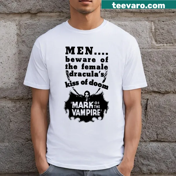 Vintage-inspired T-shirt featuring Mark Of The Vampire 1935 graphic