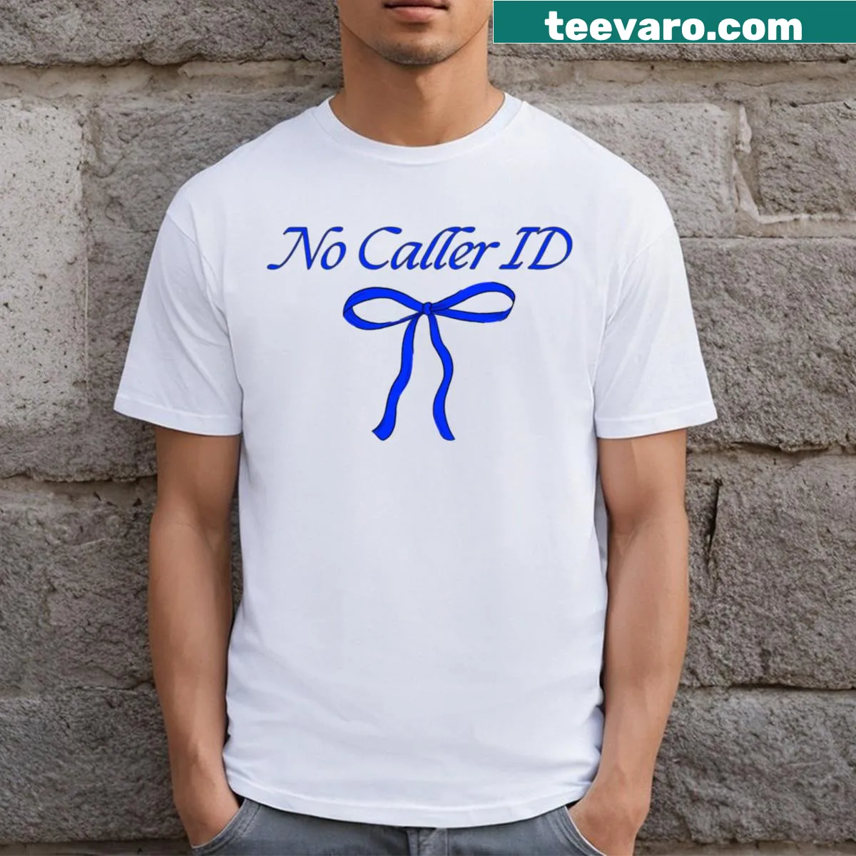 Chic t-shirt featuring No Caller Id graphic inspired by Megan Moroney — on a men's t-shirt