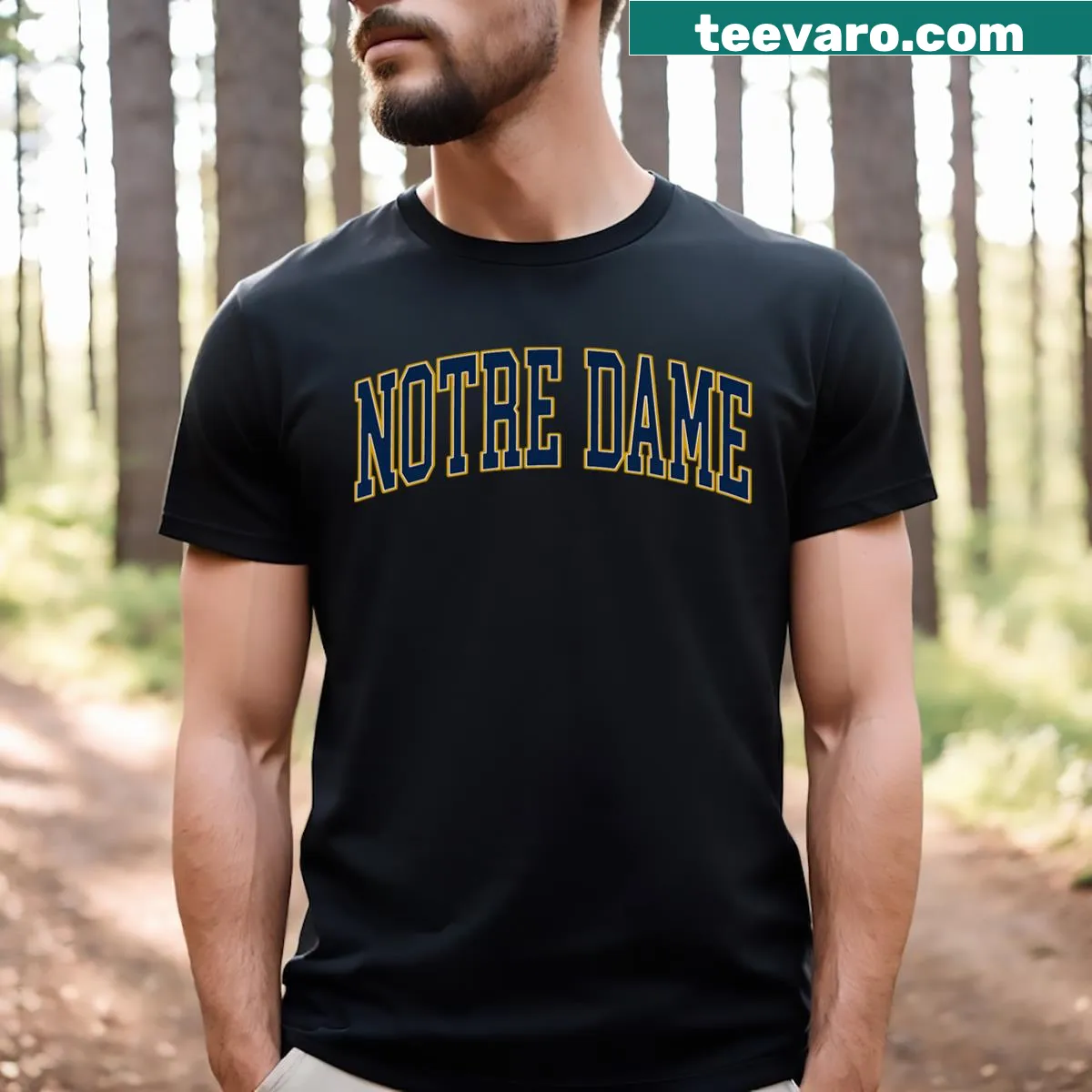 Notre Dame Indiana design T-shirt for men, women, and kids — on a men's t-shirt