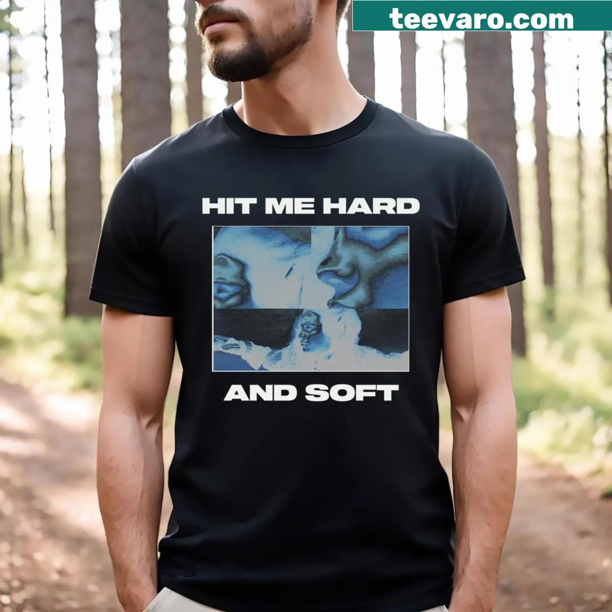 Billie Eilish T-shirt with a pop-art graphic design — on a men's t-shirt