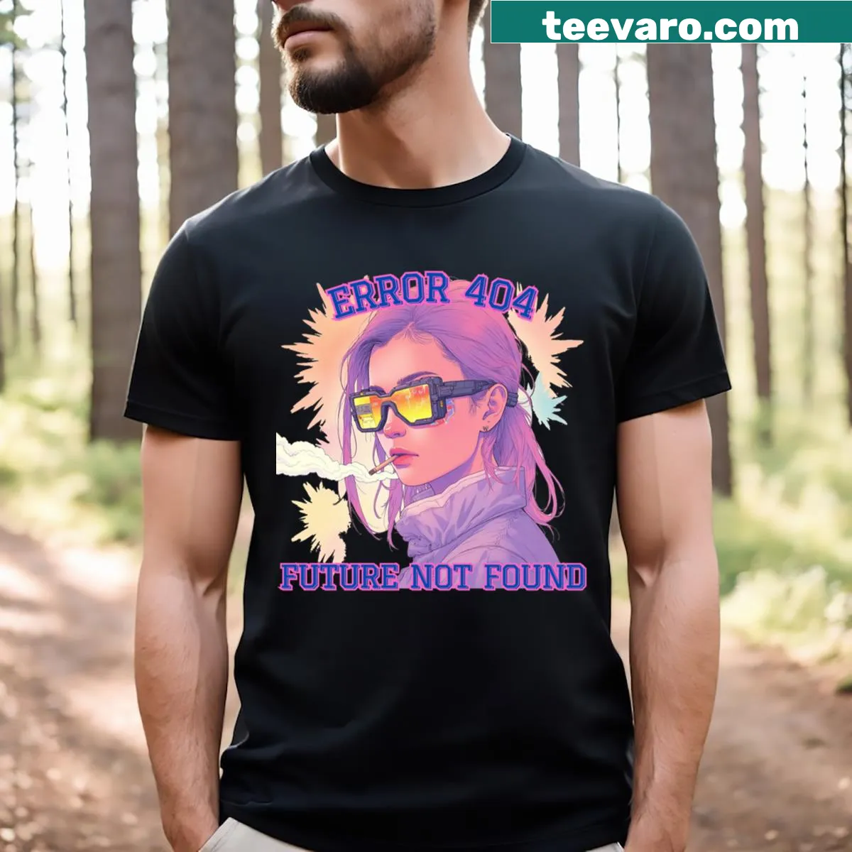 Illustration of retro cyberpunk elements on a nostalgic T-shirt — on a men's t-shirt