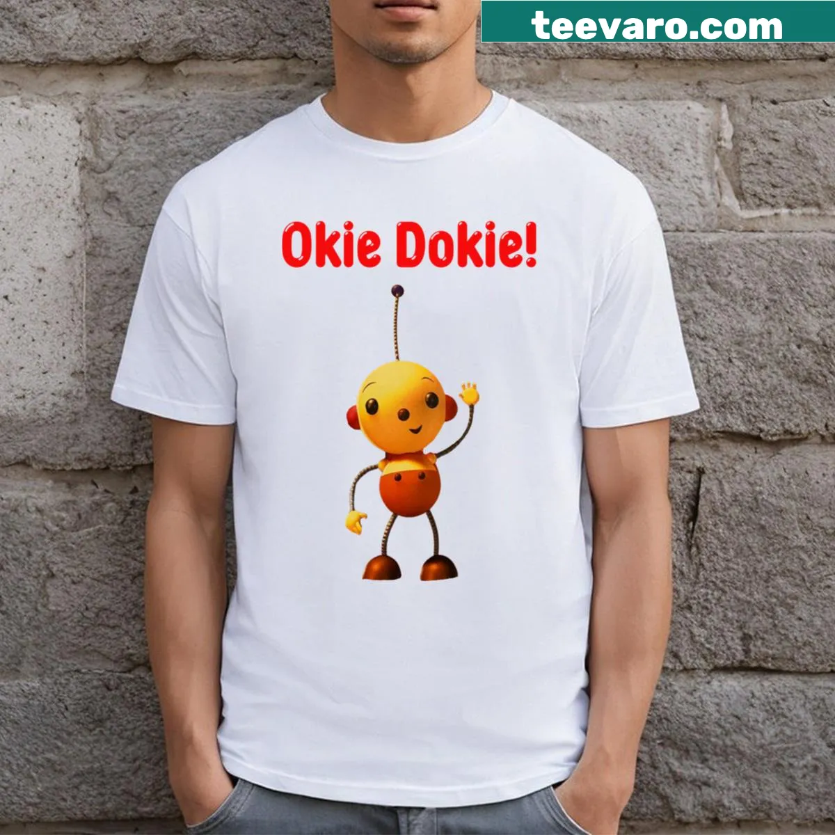 Rolie Polie Olie t-shirt featuring nostalgic cartoon design — on a men's t-shirt