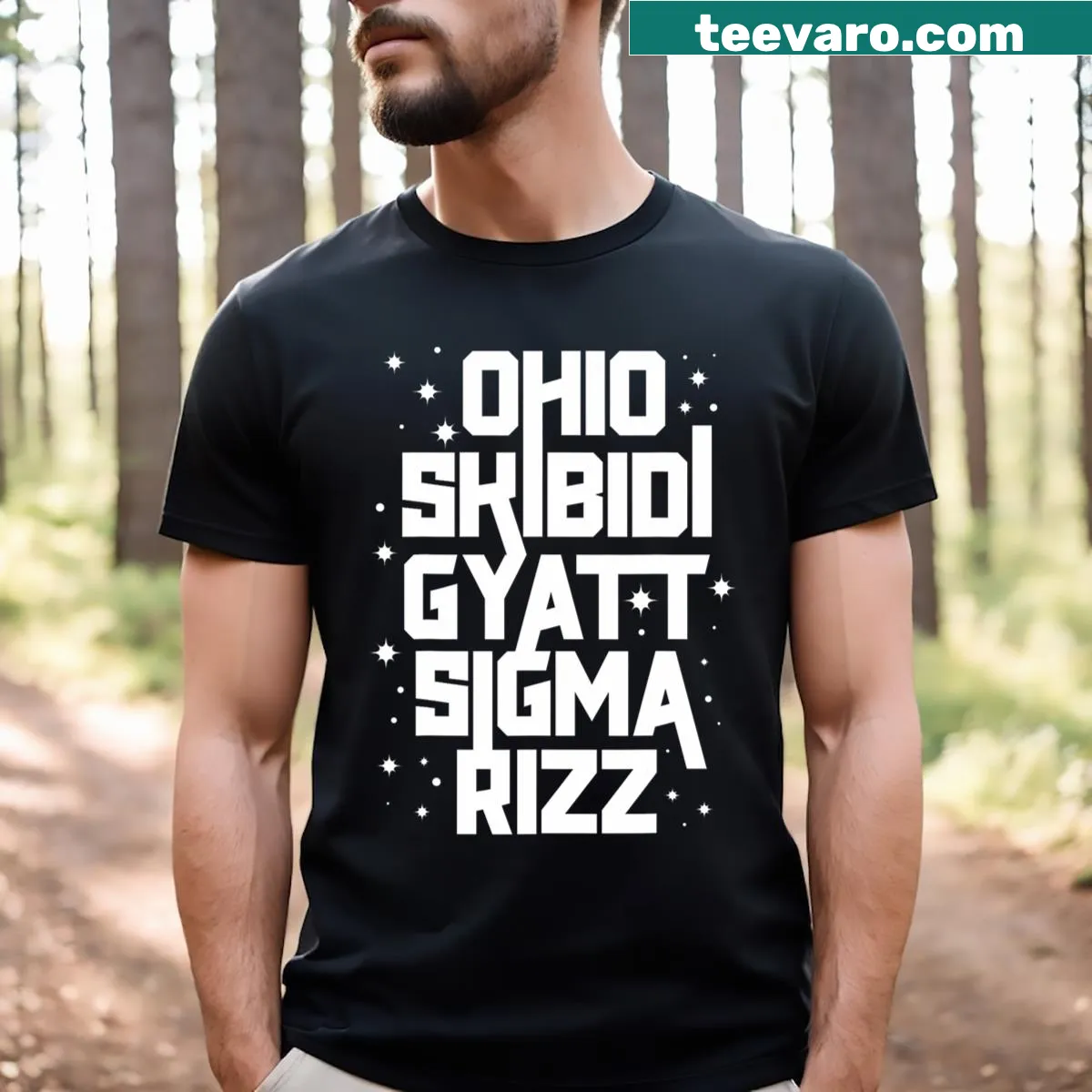 Funny meme T-shirt with Skibidi Rizz and humorous illustrations — on a men's t-shirt