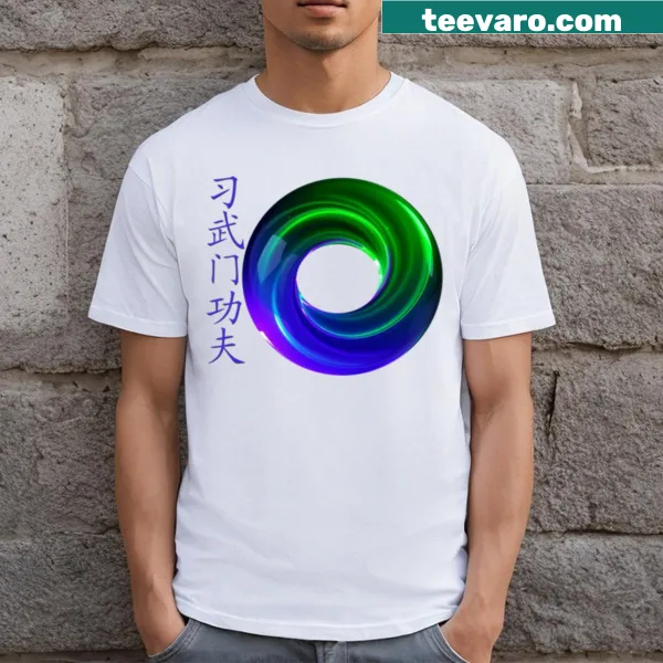 Taiji Energy Vortex graphic on a t-shirt