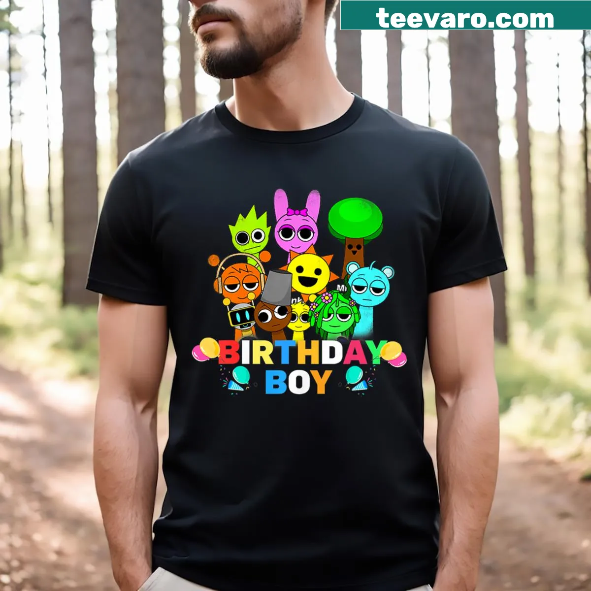Birthday-themed t-shirt with 'It's My Birthday' text in a fun design — on a men's t-shirt