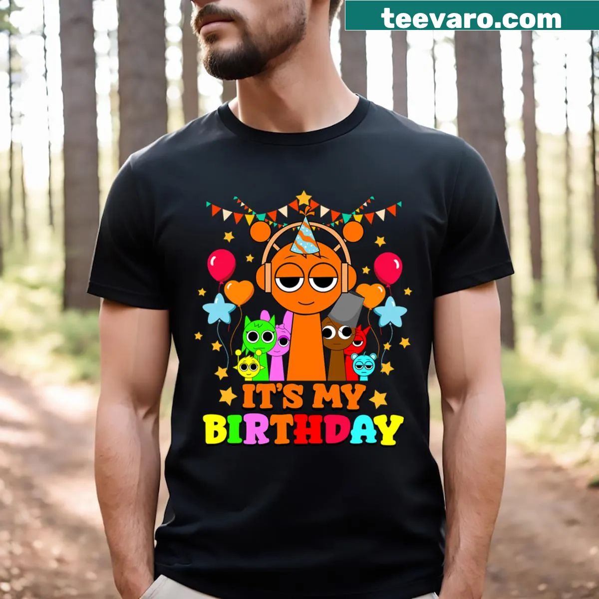 Birthday t-shirt with 'It's My Birthday' text in playful style — on a men's t-shirt