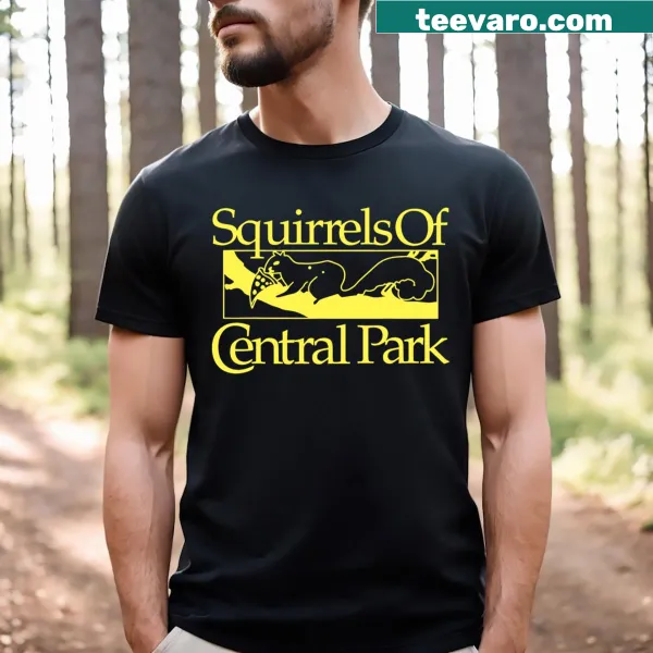 T-shirt featuring an illustration of squirrels in Central Park