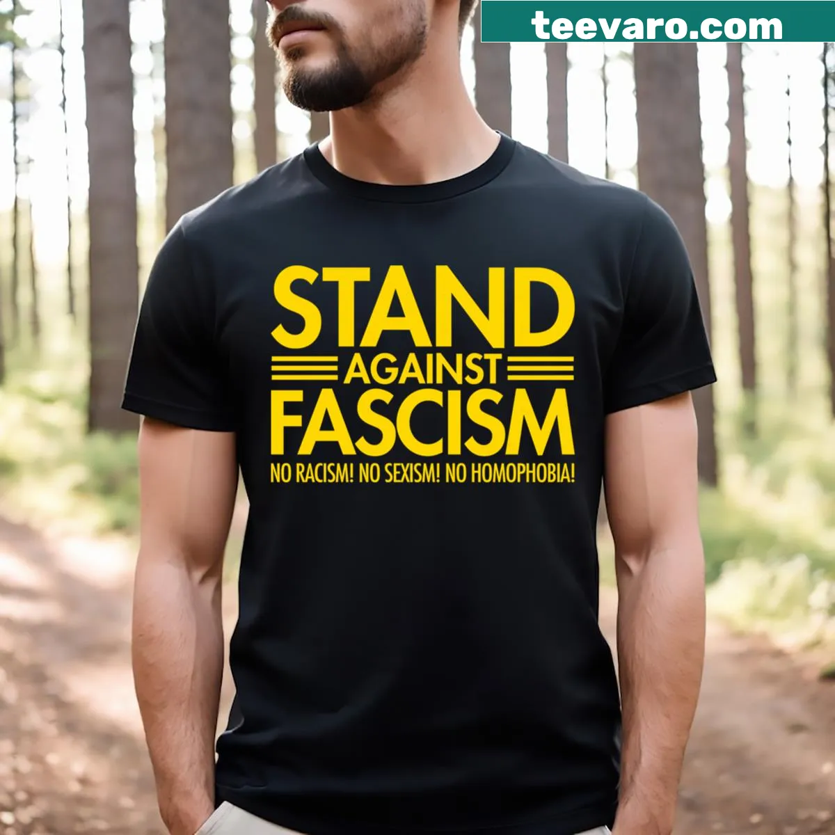 Empowering typography promoting equality on a T-shirt — on a men's t-shirt