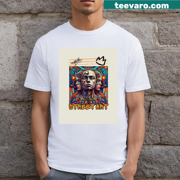 Minimalist street art design on T-shirt