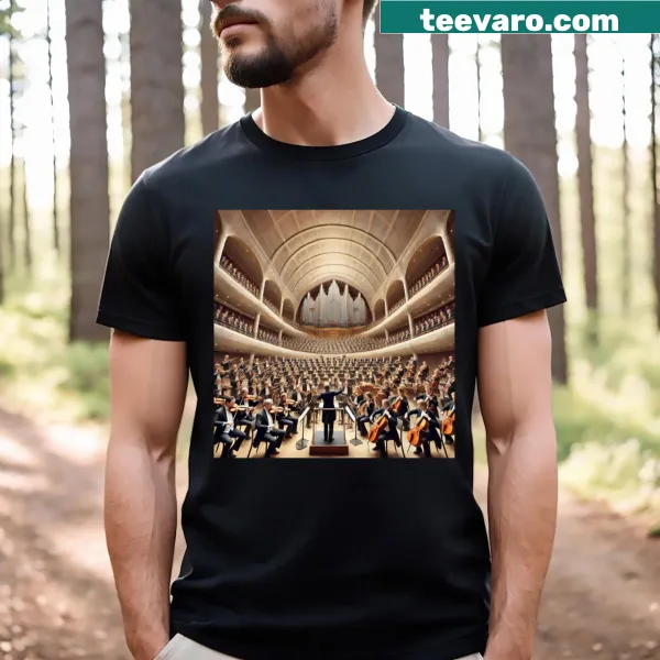 Illustrative T-shirt depicting the Sydney Opera House with musical notes