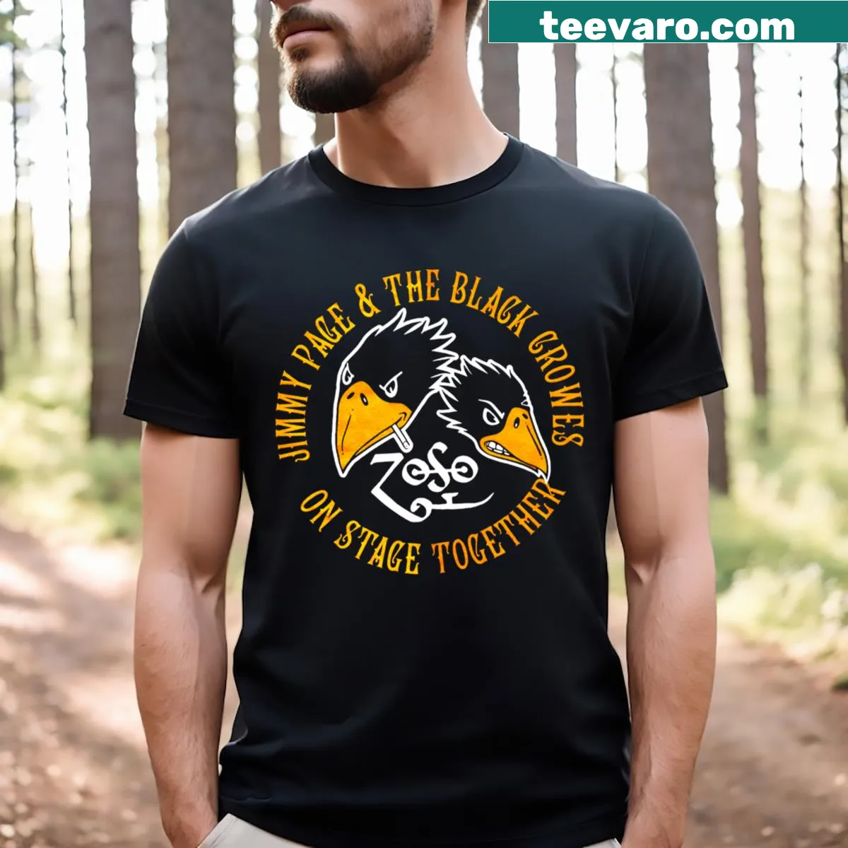 Funny retro T-shirt featuring playful movie-themed text — on a men's t-shirt