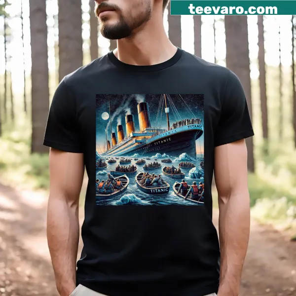 Graphic T-shirt depicting the Titanic's tragic night