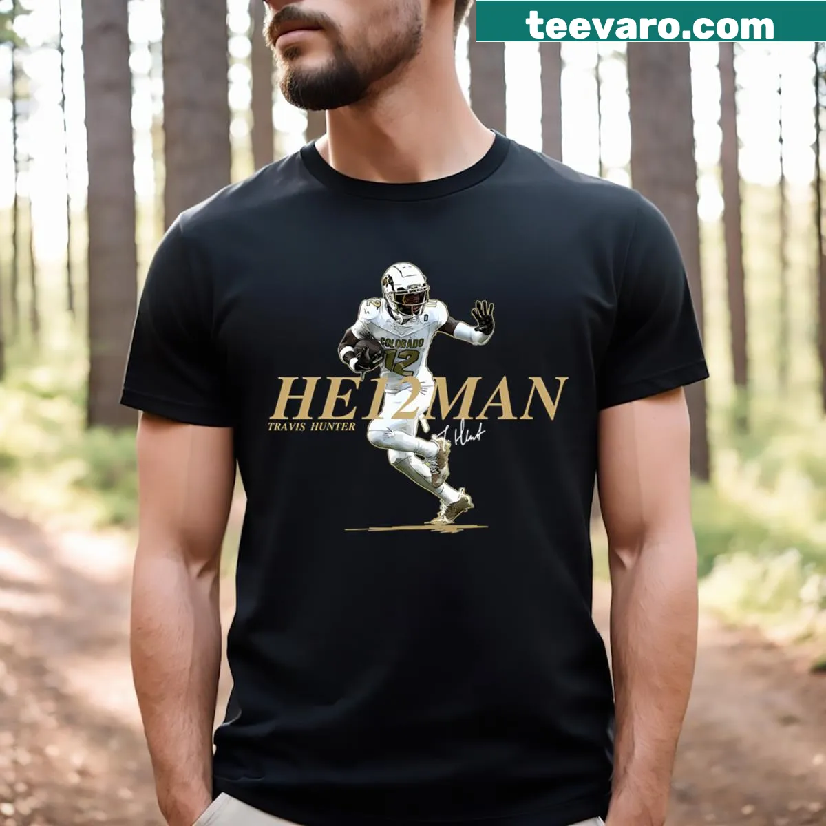 Funny sports T-shirt with 'Travis Tee Hunter Ball Player' text. — on a men's t-shirt