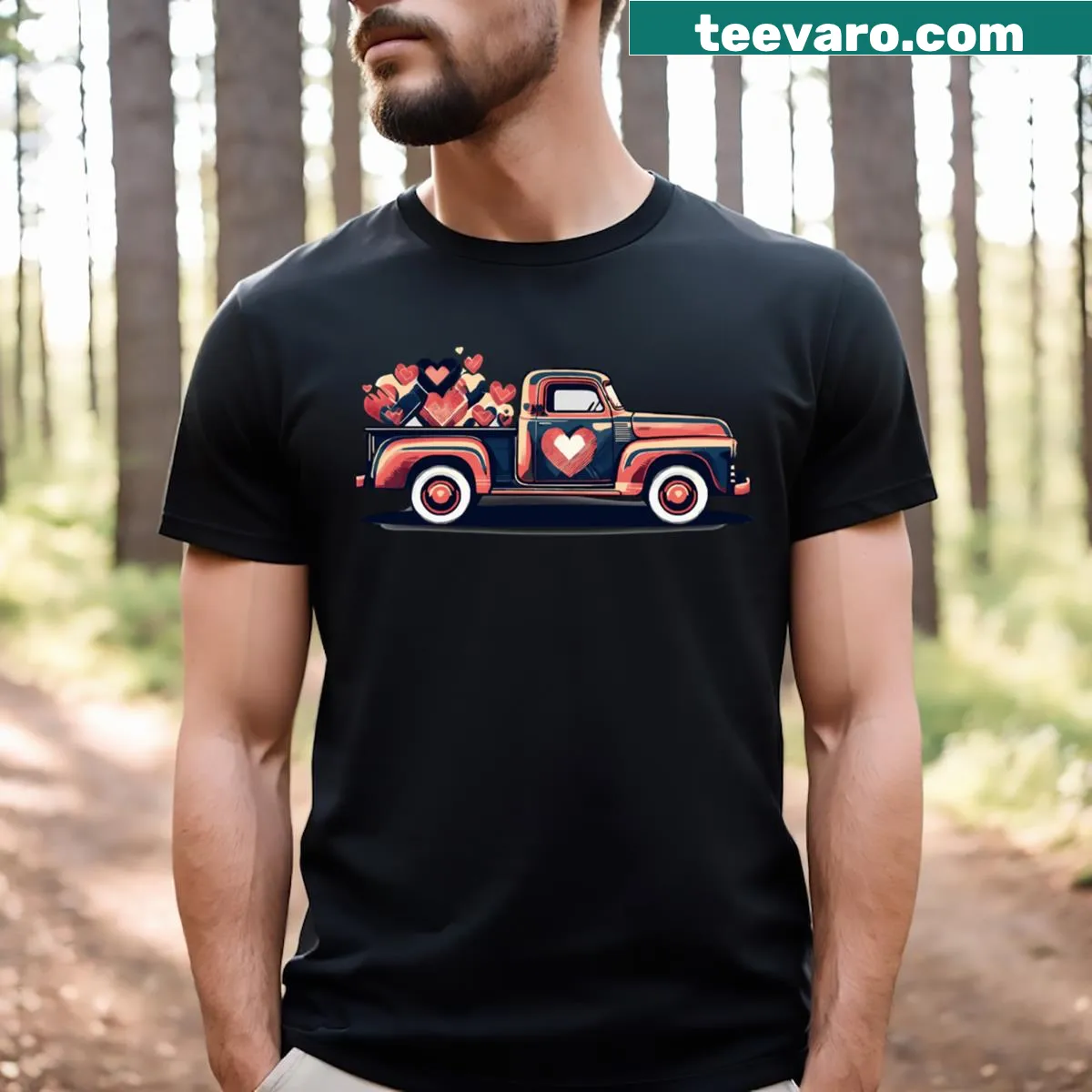 Valentine's Day themed T-shirt with movie references — on a men's t-shirt